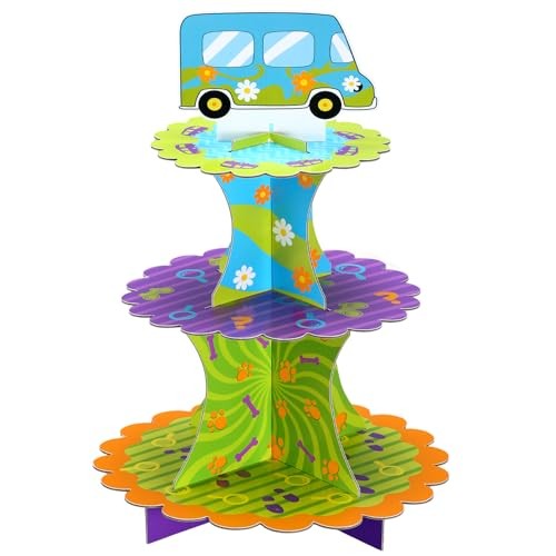 Car Cartoon Themed Dog Birthday Party Decoration 3 Tier Cardboard Cupcake gallery