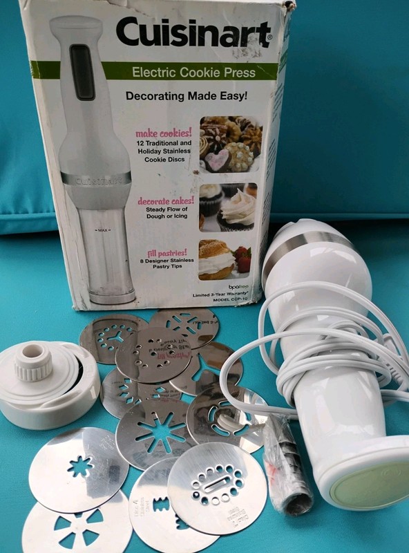 Cuisinart CCP-10 Electric Cookie Press Parts Only Incomplete Missing Tube 1 Disc