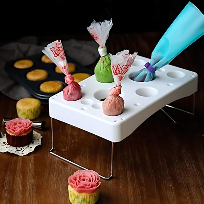 Decorating Piping Bag Holder Cake Decorating Icing Bag Stand 12-Cavity Pastry... gallery
