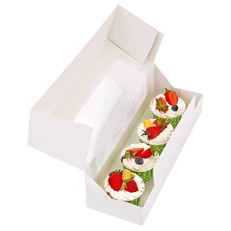 RIFMEAE 24-Pack 12" x 4" x 3.5" Roll Cake Boxes, Loaf Pumpkin Roll Boxes, Whi... gallery