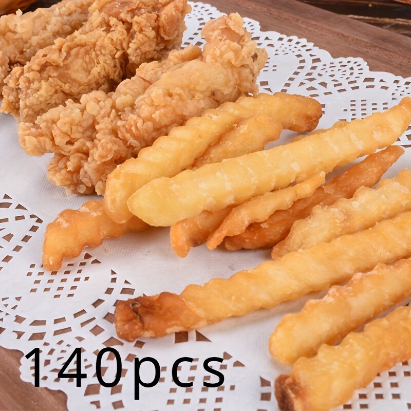 140PCS Rectangular Fried Food Pad Doilies Paper Lace Placemats Disposable gallery