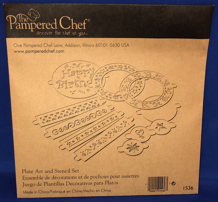 Pampered Chef Plate Art & Stencil Set #1536 EUC 11 pcs. Cake Decorating