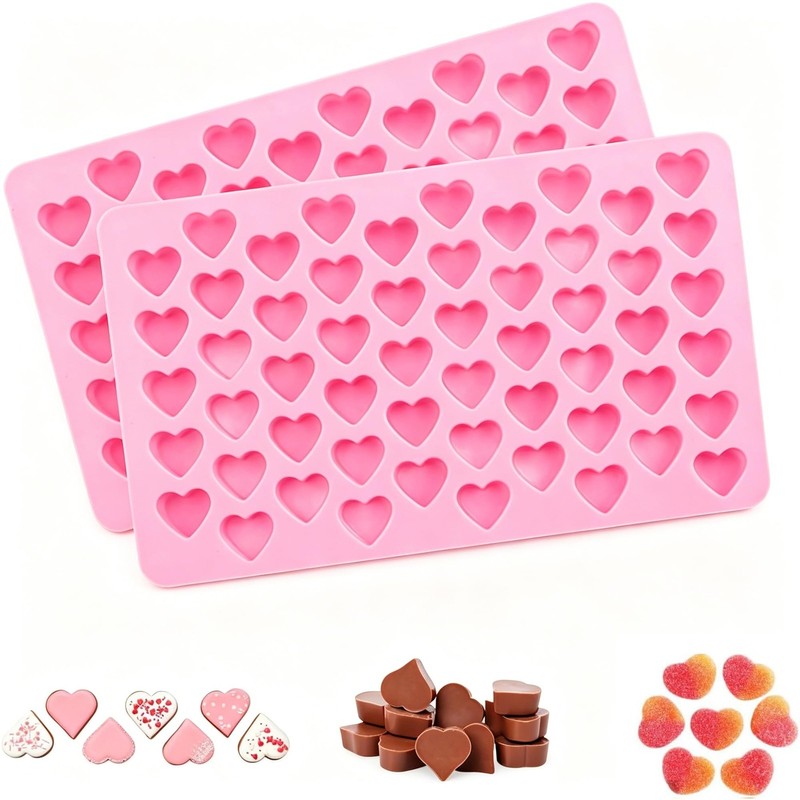2 Pack Heart Silicone Molds Non-Stick Food Grade Silicone Molds Baking Mold R…