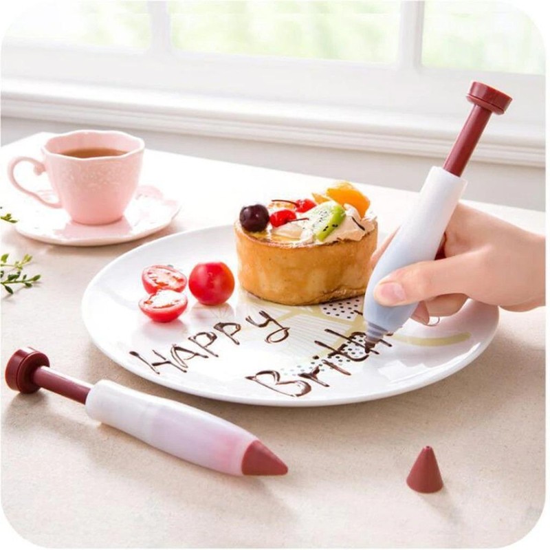 Portable Home Cake Pen Silicone Fondant Cake Icing Writing Syringe Baking Decor gallery