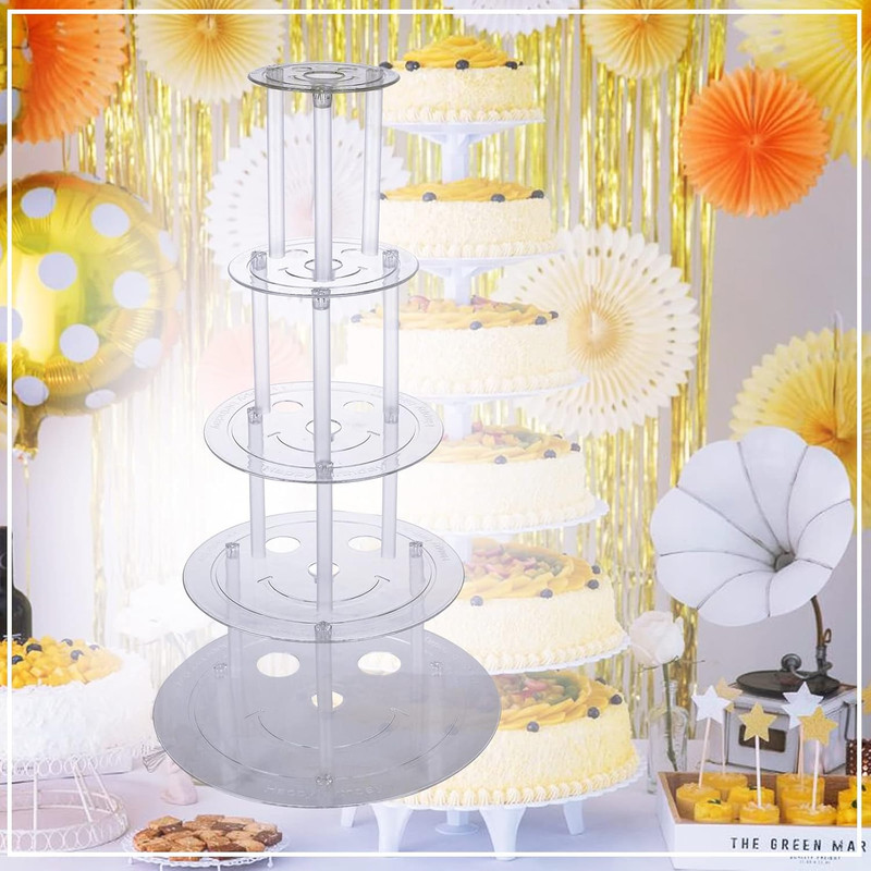 80Pcs Cake Tier Stacking Kit 10Pcs Clear Cake Separator Plates for 4, 6, 8, 10, gallery