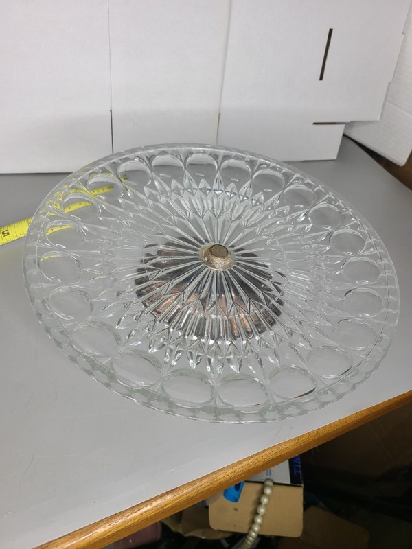 Vintage Leonard Crystal & Silver Plated, Pedestal Cake Stand-11”