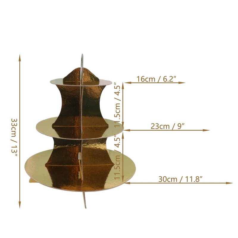 8 Pack 4 Colors 3-Tiers Golden Round Cardboard Cupcake Stand Cupcake Holder D... gallery