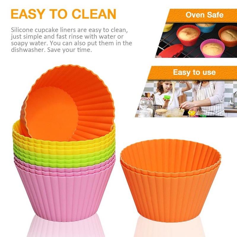 Extra Large Silicone Cupcake Baking Cups 12 Pack, 3.54 Inch Cupcake and gallery