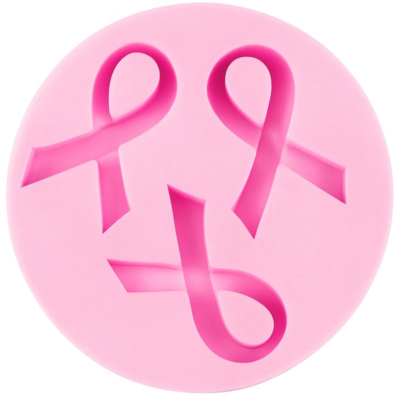 Breast Cancer Awareness Silicone Mold, Pink Ribbon Round Baking Mold 2.95 Inch P