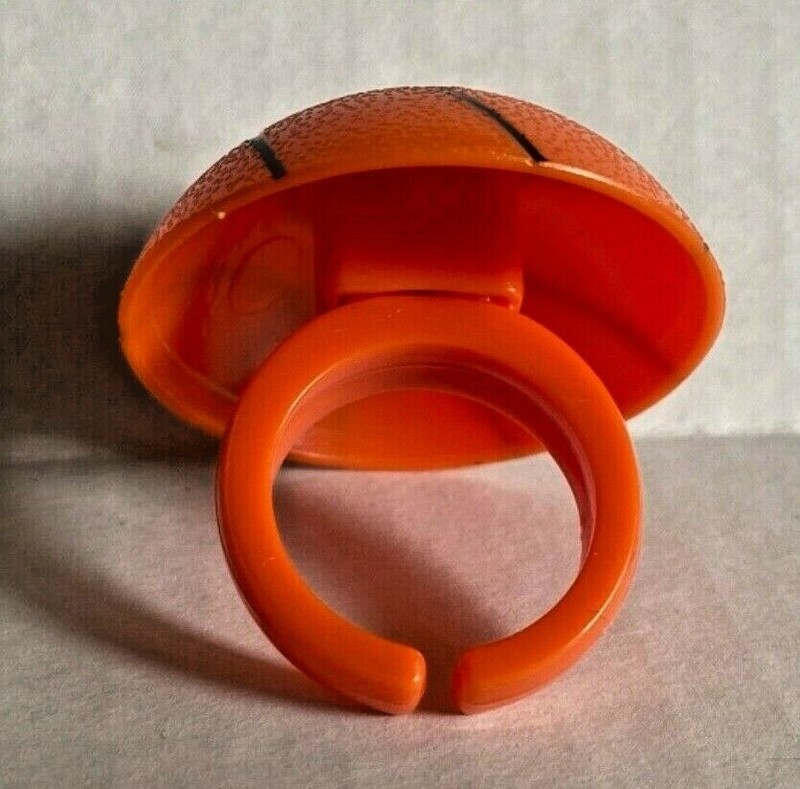 Bakery Crafts Plastic Cupcake Rings Favors Toppers New Lot of 6 "Basketballs" #2 gallery