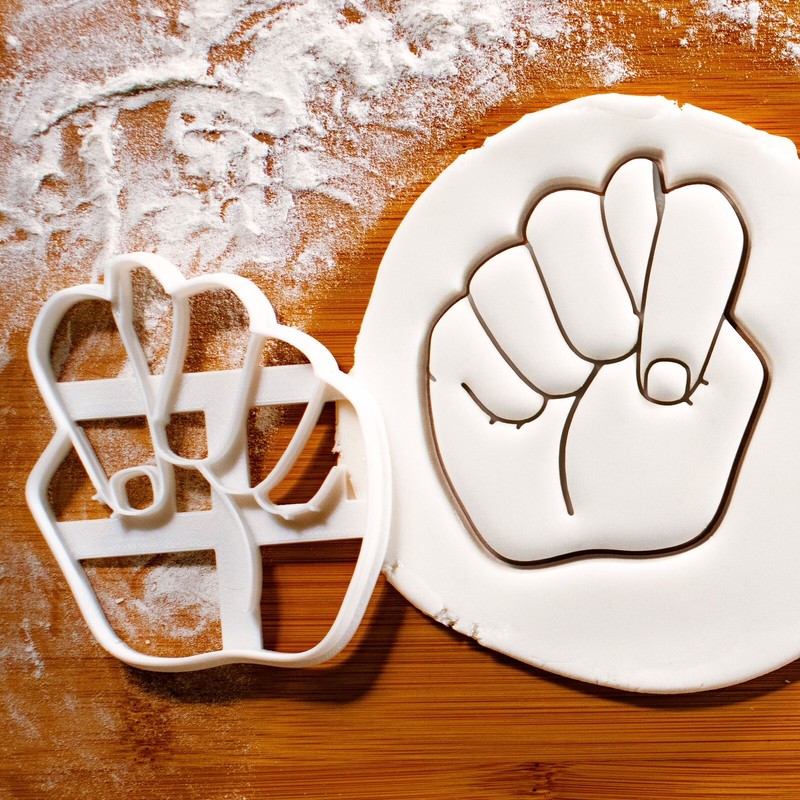 American Sign Language Letter T cookie cutter – Fingeralphabet, deafness, deaf
