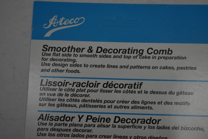 Lot of 2 Ateco Cake Smoother & Decorating Comb 4 Sided Pastry Spreader gallery