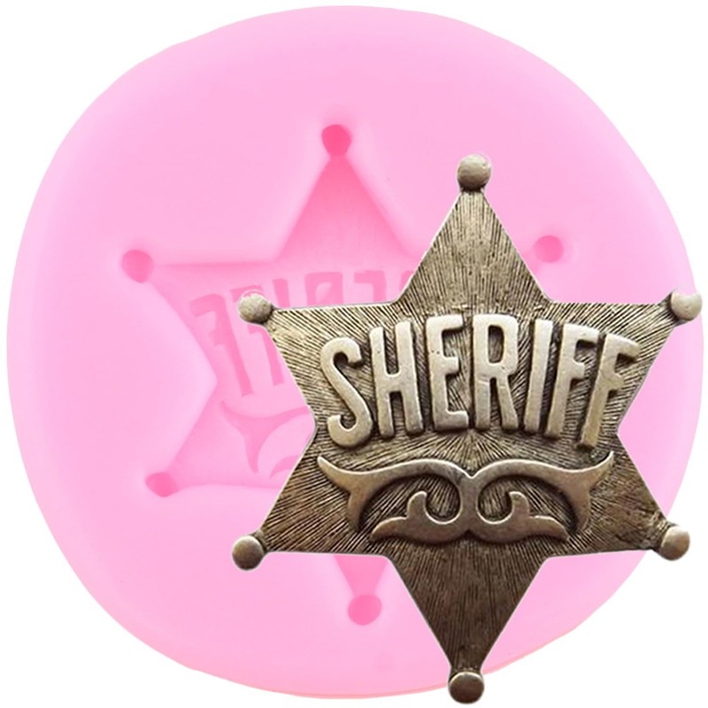 Sheriff Badges Silicone Molds Police Fondant Mold