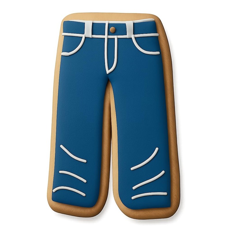 Y2K Nostalgia: Baggy Jeans Cookie Cutter & Stamp, Fondant & Clay - 3x4 gallery