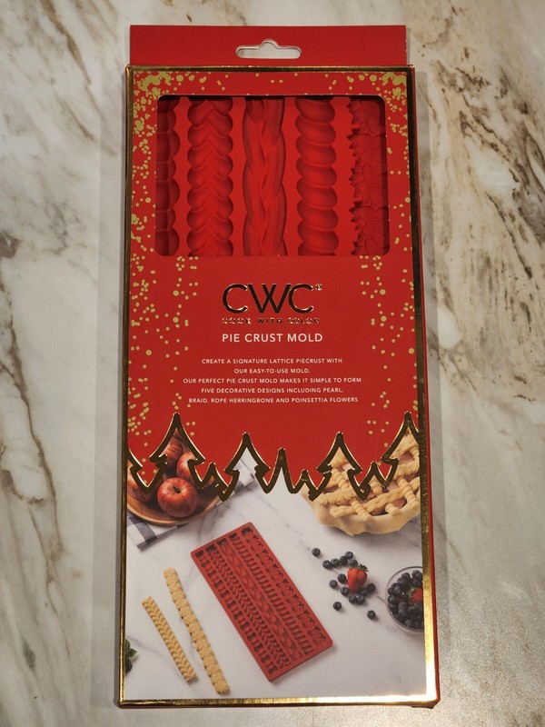 CWC Cook with Color Silicone Pie Crust Mold Lattice Piecrust Mole – Red