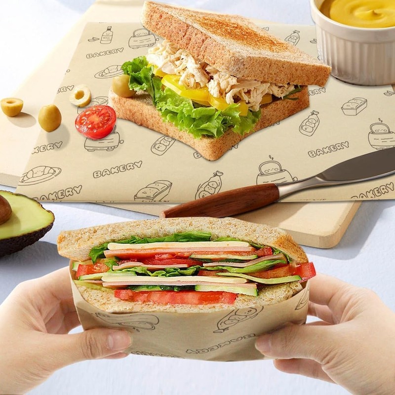 50 Pcs Sandwich Wrapping Paper Deli Wraps, Waterproof Oil-proof Picnic gallery