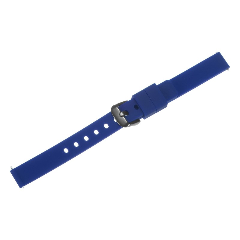 Silicone Watch Strap 12mm Quick Release for Black Buckle Dark Blue gallery