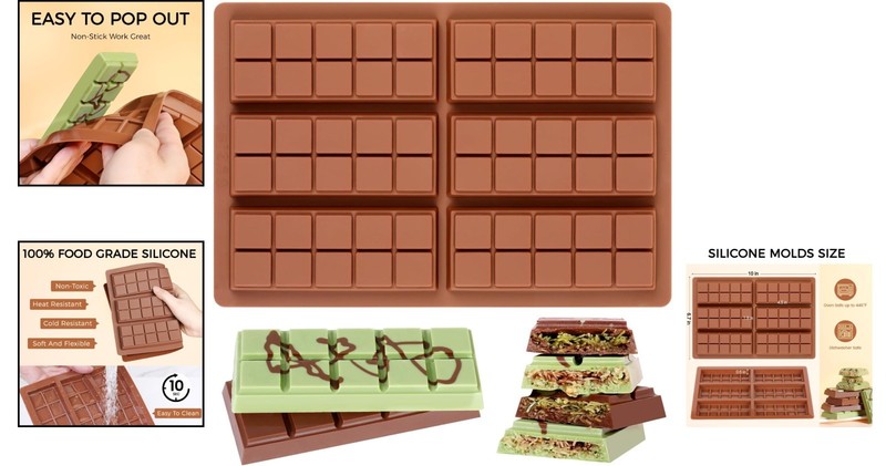 Food-Grade Silicone Deep Chocolate Mold - Perfect for Dubai Pistachio & Treats gallery