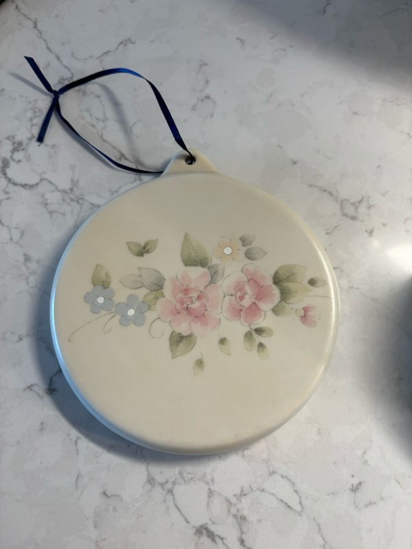 Pfaltzgraff Tea Rose Ornament/Cookie Press Cookies for Dinner Mug Coaster! EUC