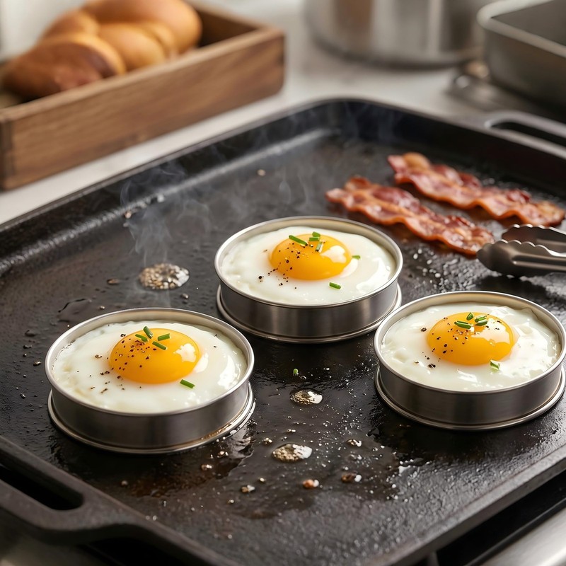 5 PCS Crumpet Rings 4 Inch Stainless Steel Egg Rings English Muffin Tart Mold gallery
