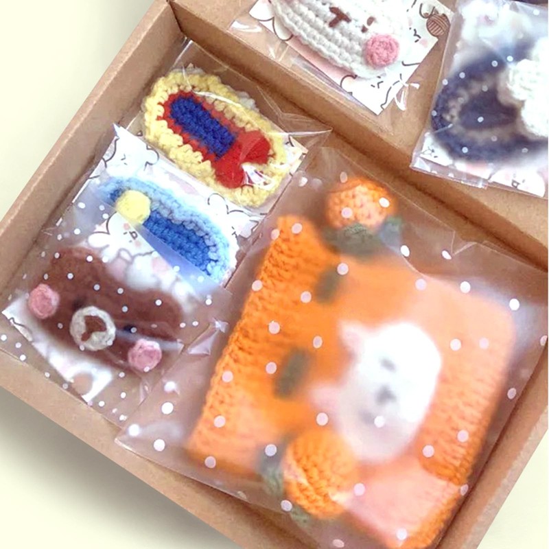 200 PCS White Polka Dot Cellophane Cookie Treat Bags 5.5x5.5 Inch Packaging gallery