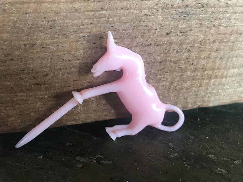 Vintage Cake Toppers Kids Plastic Pink Dog & Donkey Unusual gallery