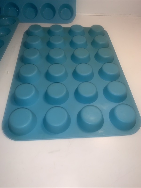 3 Blue Silicone Round Chocolate Mold Tray Non-Stick Dishwasher Safe 24 Slot gallery