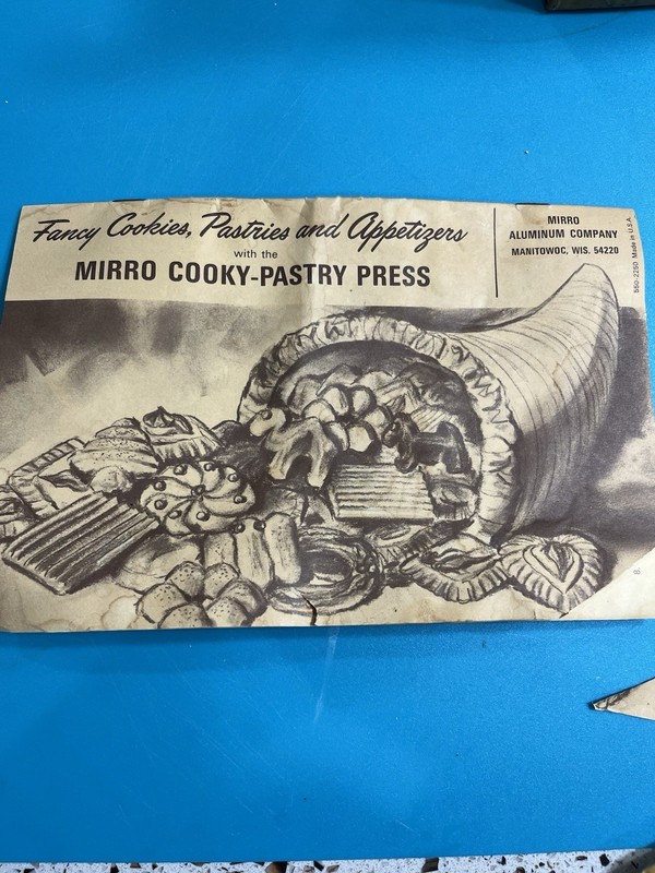 Aluminum Mirro Vintage Cookie-Pastry Press with Manual and Box gallery