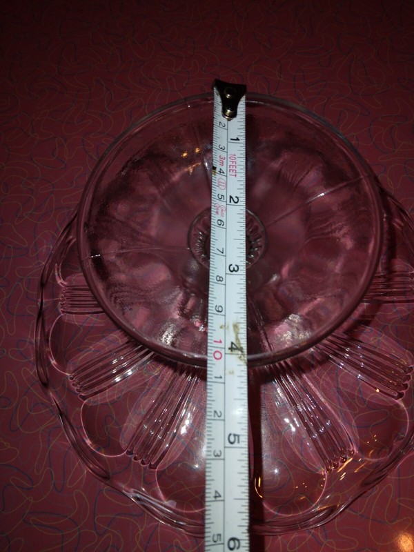 Pedestal Clear Glass Cupcake Plate Wedding Cake Display Fluted Scalloped Ruffled gallery