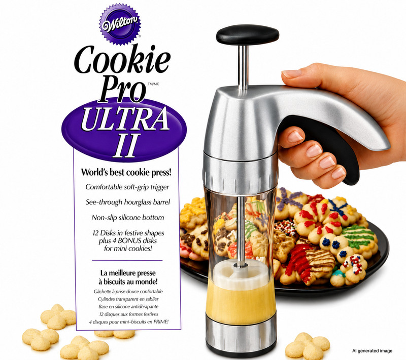 Vintage Wilton Cookie Pro Ultra II Cookie Press w/16 Disks Spritz Maker Holiday