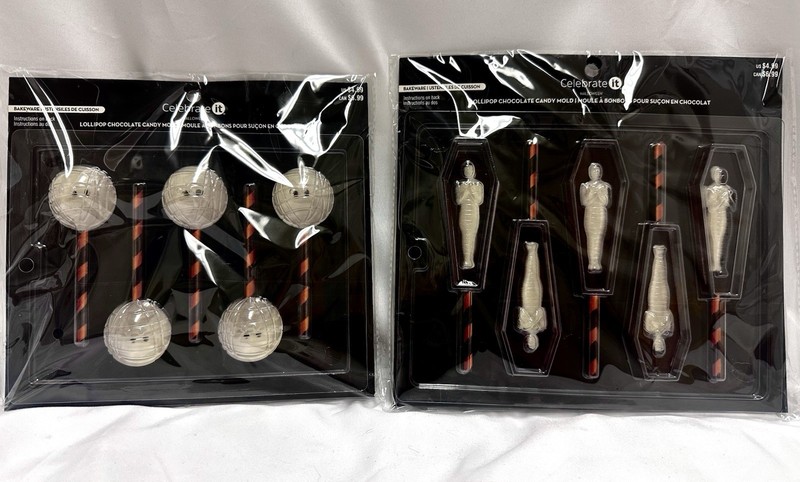 Set of 2 Halloween Mummy Lollipop Chocolate Candy Molds by Celebrate It New