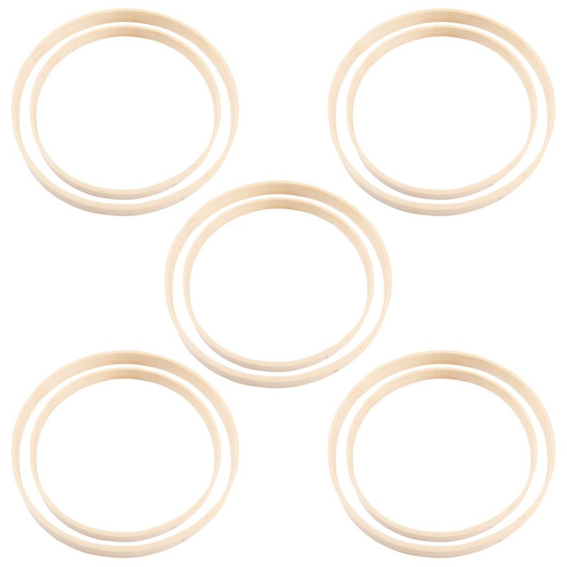 10pcs Bamboo Wreath Hoop: Dream Catcher Rings - 9.8in and 11.8in Macrame Floral gallery