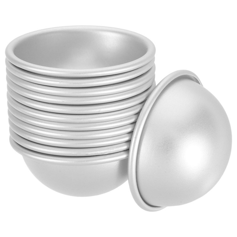 12 Pcs Aluminium Alloy Half Round Cake Moulds For Baking And Bath Bomb gallery