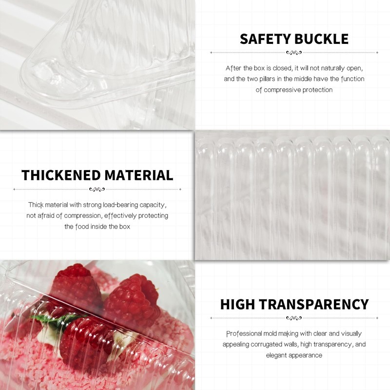 YOIYINI 100Pcs Cake Slice Containers,Pie 5.4x4.2x2.9 inches, clear gallery