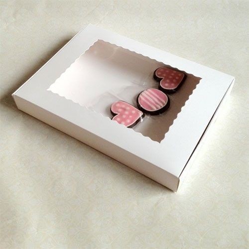 White Cookie Boxes for 24 to 36 Cookies ($3.20pc x 25 sets) gallery