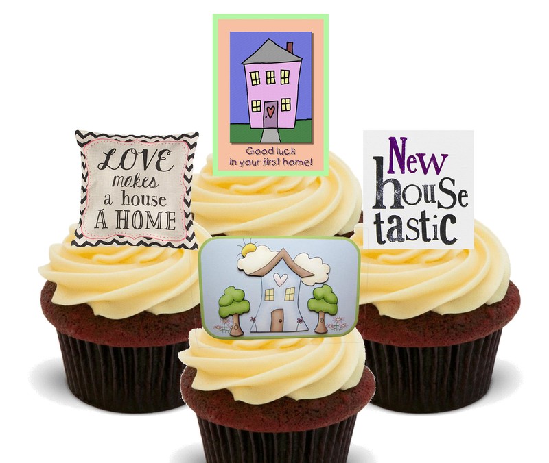 First Home / New House Edible Cupcake Toppers, Stand-up Fairy Cake Decorations