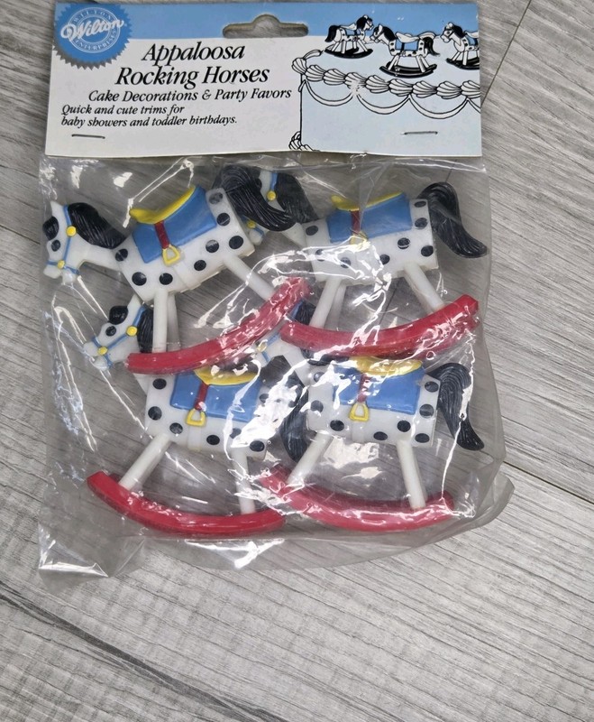 Cake Decoration Rocking Hourse Figures 1991 Wiltons New set of 4 pieces Vintage