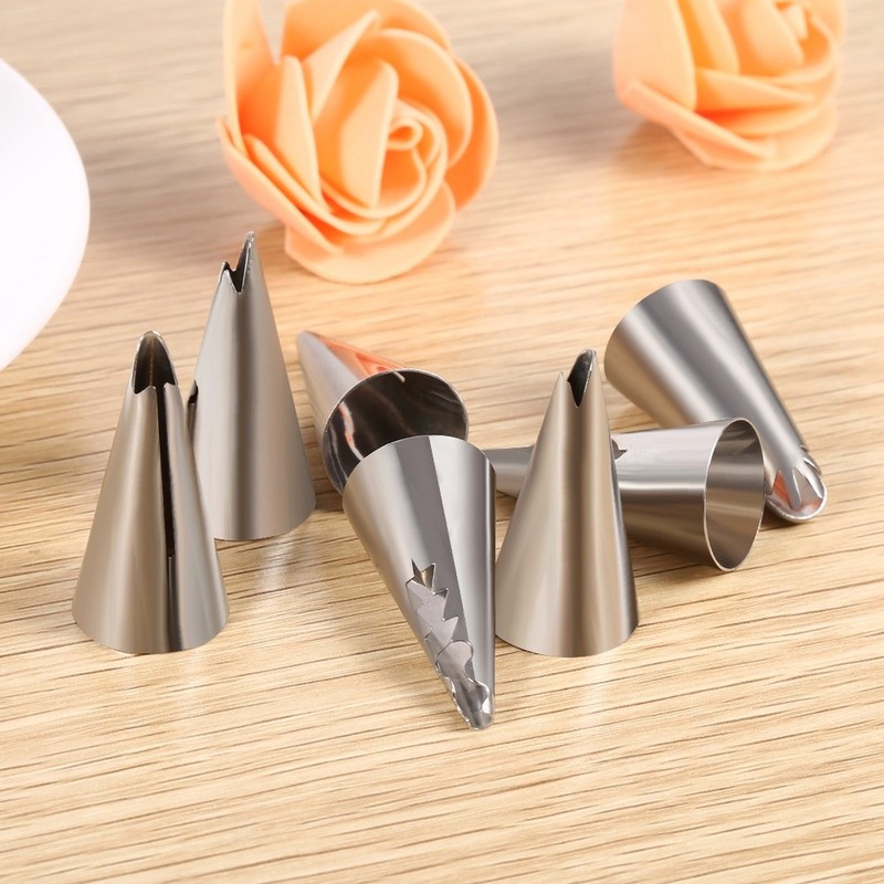 7x Stainless Steel DIY Pastry Fondant Cake Icing Piping Nozzles Decorating T NEW gallery