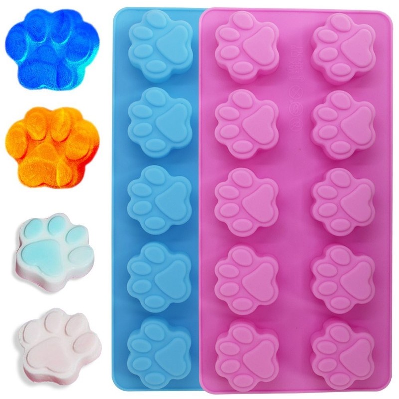 4-Pack Silicone Paw Print Molds | Food-Grade Reusable Ice Candy & Chocolate Mold gallery