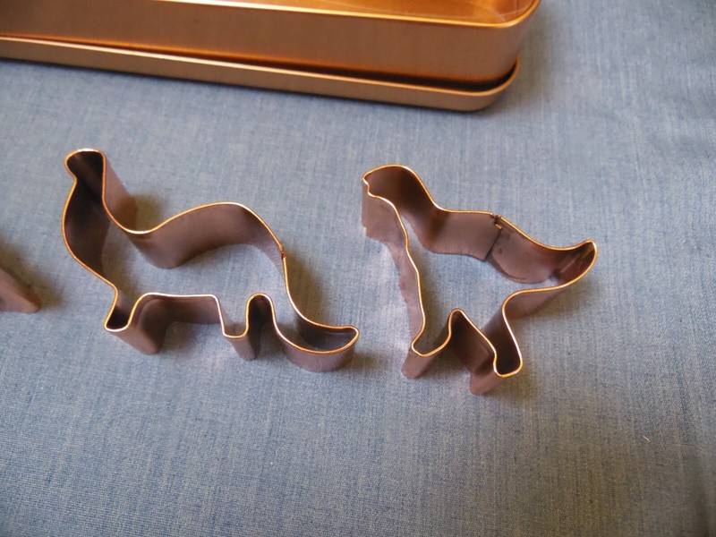 6 PIECES Wilton MINI Metal Cookie Cutter Set Copper Dinosaur Ocean Shark Whale gallery