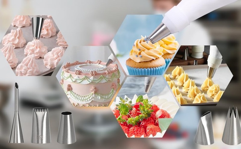 Piping Bags and Tips Set, Frosting Piping Kit for Baking with Pastry Bags and gallery