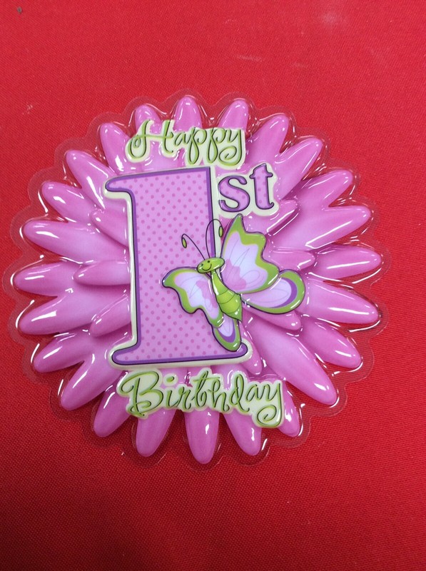 Number One Butterfly Plastic Overlays For A Baby Cake