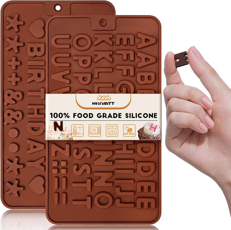 Letter Molds Silicone Chocolate 2PCS Small Mini Size Alphabet Decorating
