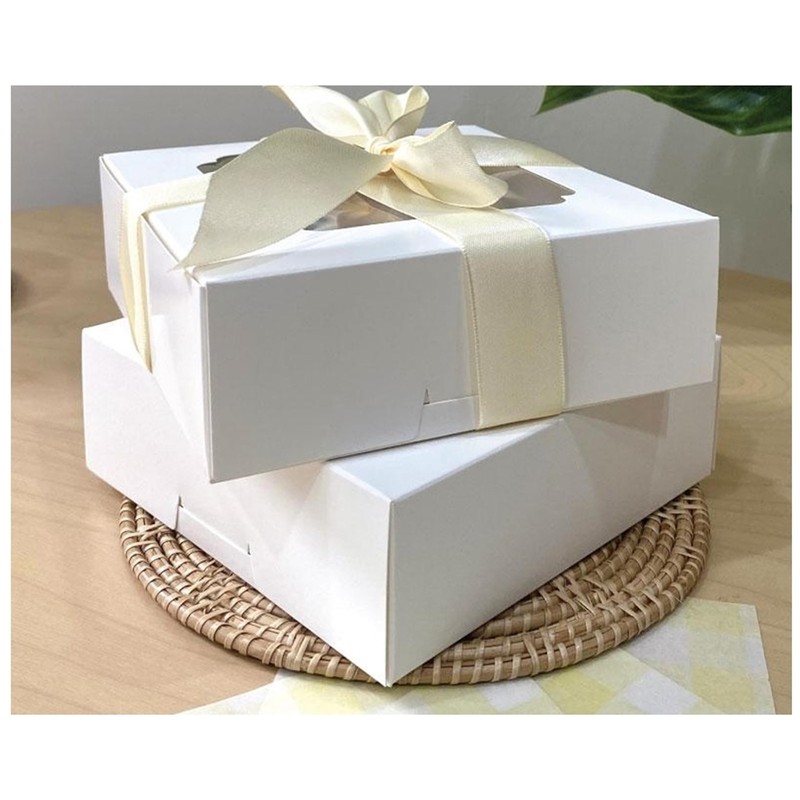 20 Pack Bakery Boxes With Window Small 6x6x2 Inch For Cookie Candy Pastry White gallery