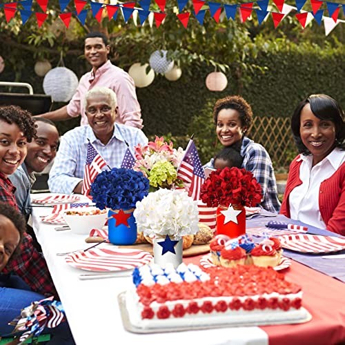 13 Pcs 4th of July Mason Jar Table Decor, Patriotic Centerpieces for Tables gallery