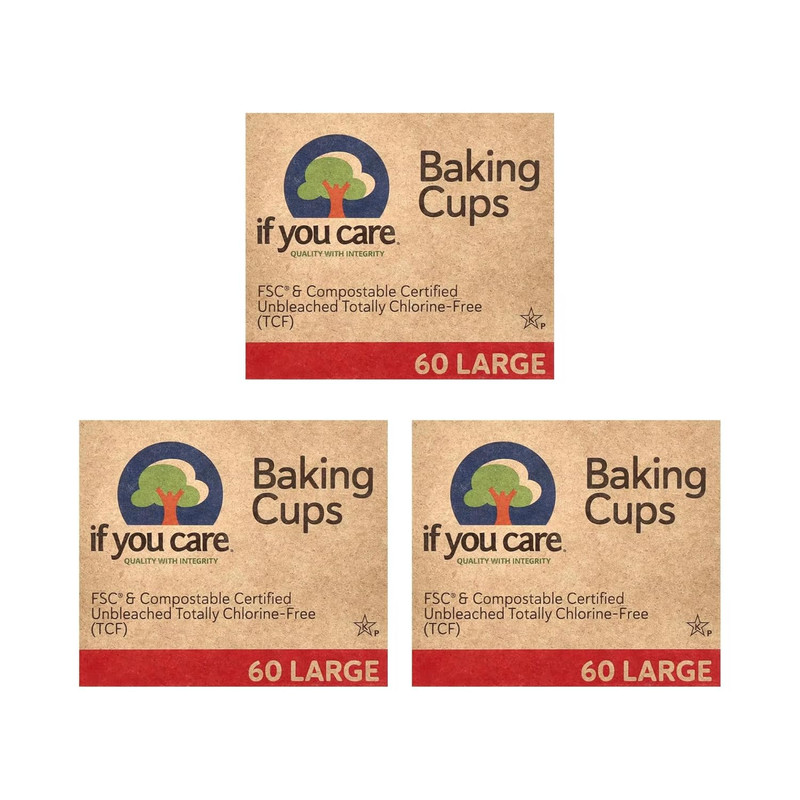 Unbleached Large Baking Cups, 60 ct, 3 pk gallery