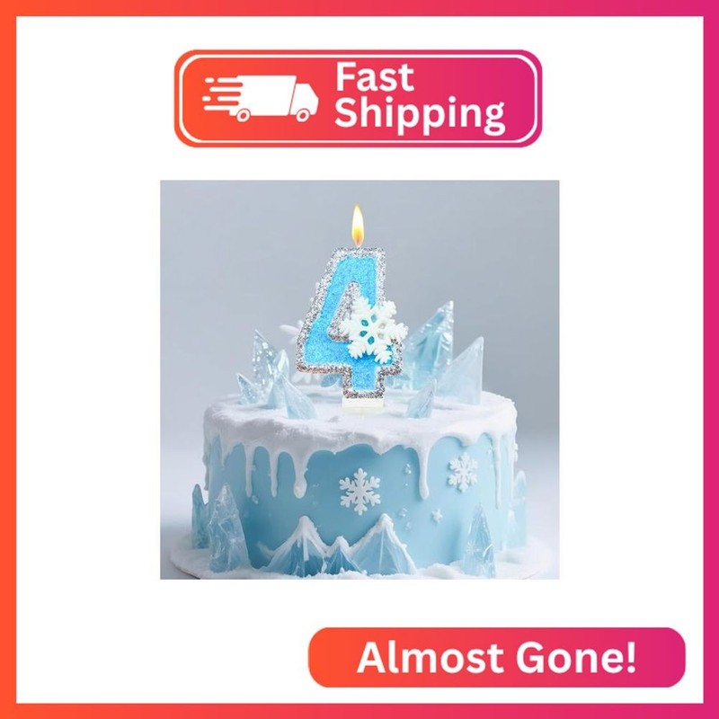 CasaPopz Birthday Number Candles for Cake, Blue Frozen Number 1 Candle, 1st Froz gallery