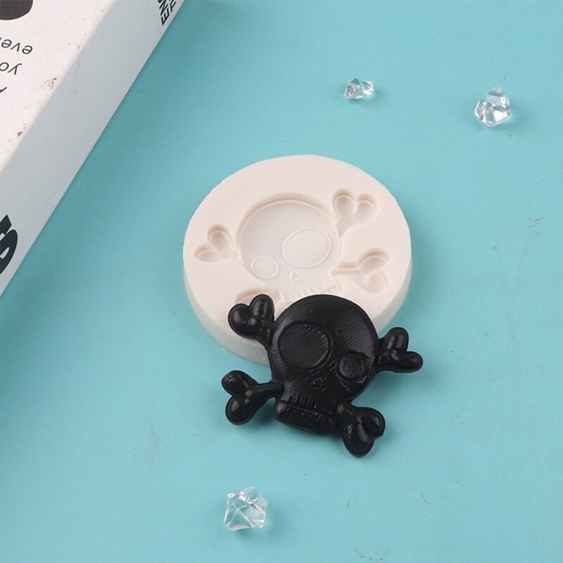 Silicone Skeletons Mold Cupcake Toppers Fondant Mold Halloween Skull Baking Tool gallery