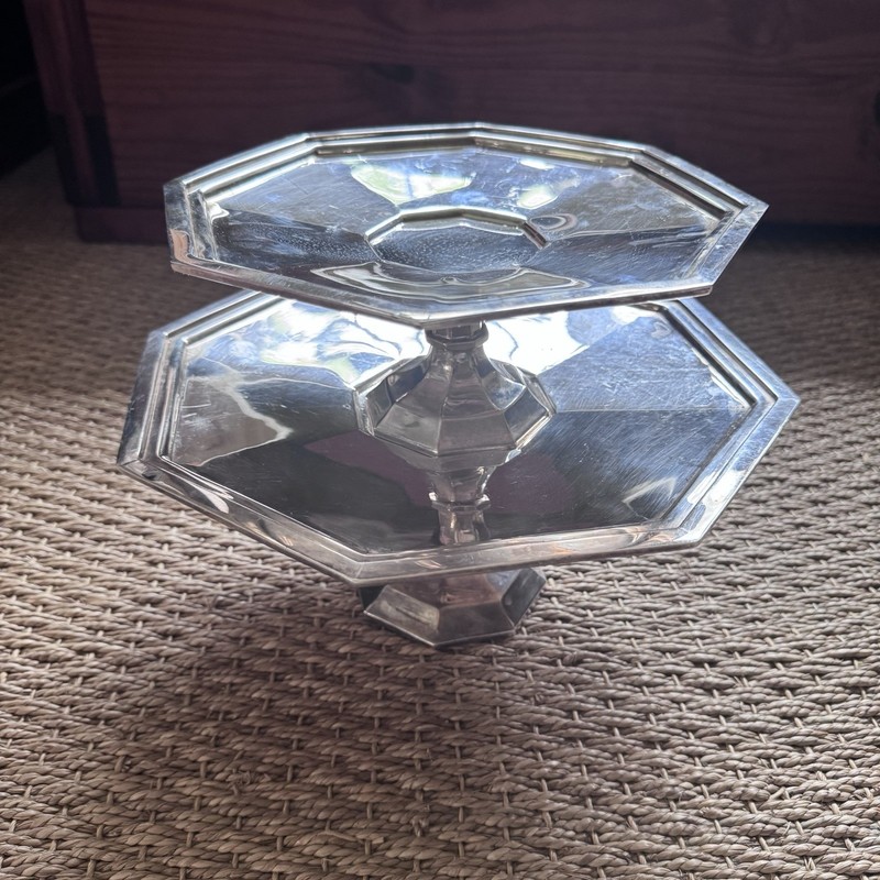 Ralph Lauren Silver Polished Serving Stands Cake Tiered Set of 2