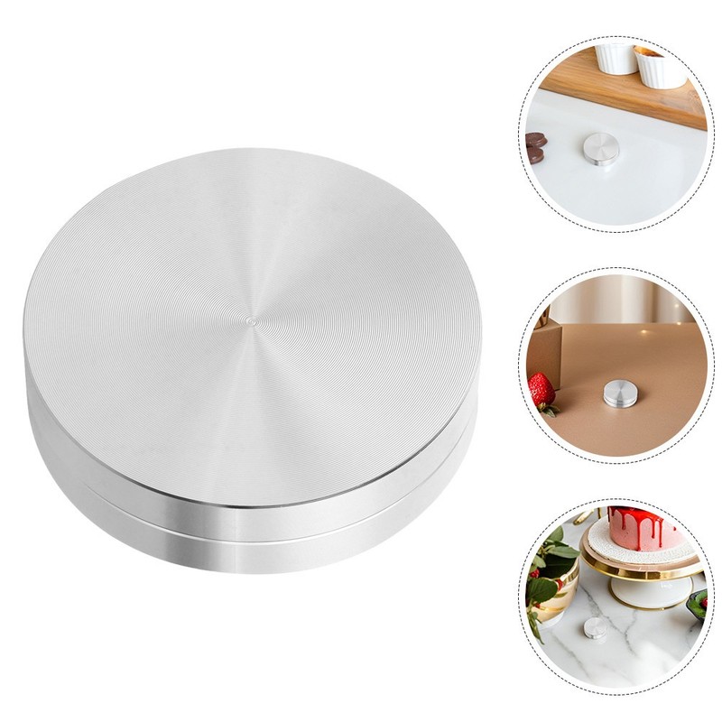 2 Pcs Aluminum Alloy Turntable Rotating Dessert Display Stand Baking Cake gallery